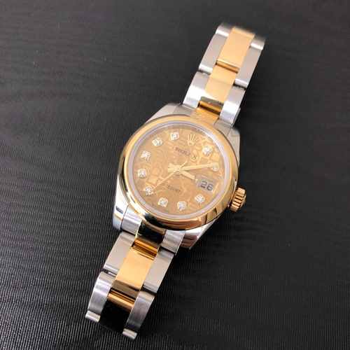 全新rolex 劳力士 女装日志型 18k黄金钢 金色 自动机芯 179163gchjub