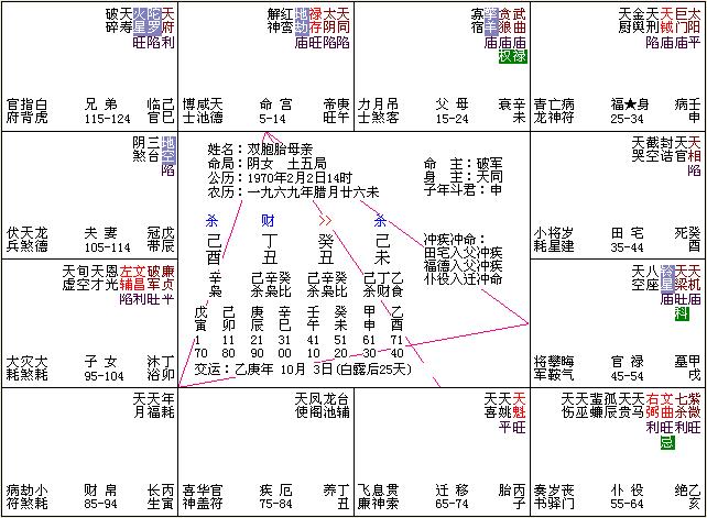 生双胞胎的紫微斗数命盘